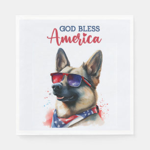 Patriotic Dog-German Shepherd Napkins