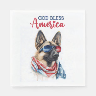Patriotic Dog-German Shepherd Napkins