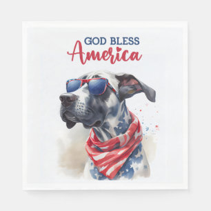Patriotic Dog-Great Dane Napkins