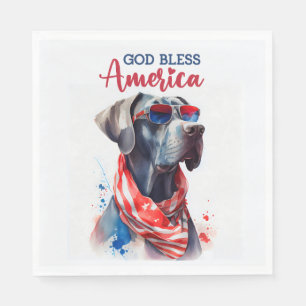 Patriotic Dog-Great Dane Napkins
