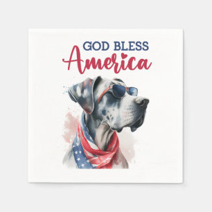 Patriotic Dog-Great Dane Napkins