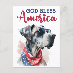 Patriotic Dog-Great Dane Postcard