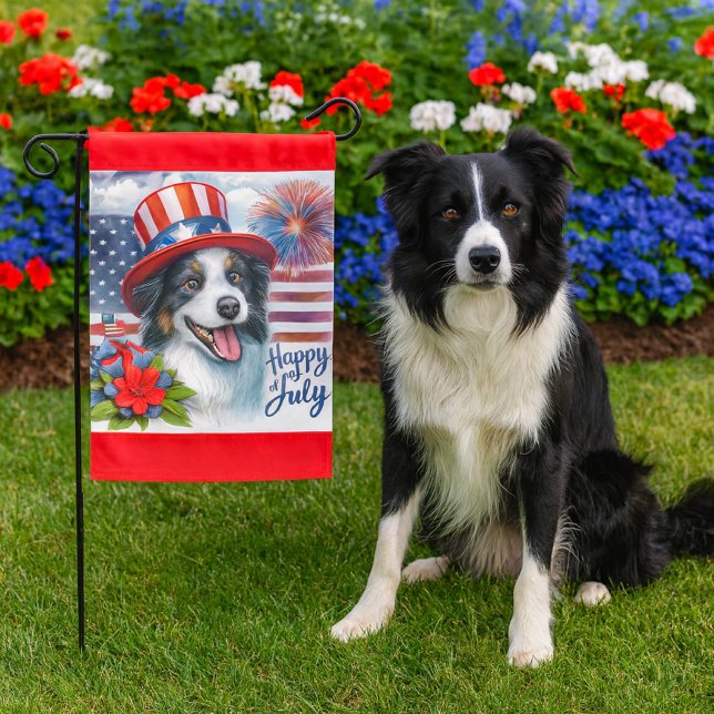 Patriotic Dog Happy July Weatherproof Garden Flag (Creator Uploaded)