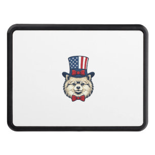 Patriotic Dog Head Vintage Engraving Vector Design Hitch Cover