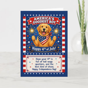 Patriotic Dog Humor America’s Goodest Boy 4th july Card