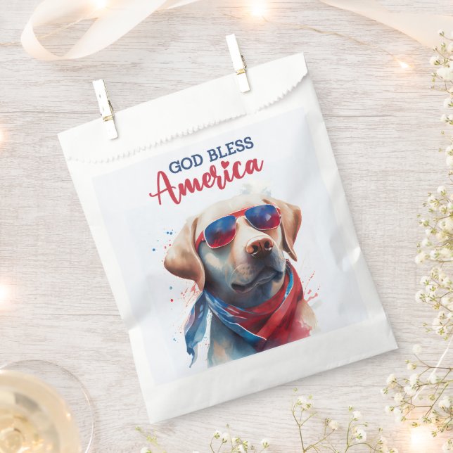 Patriotic Dog-Lab Favor Bag (Clipped)
