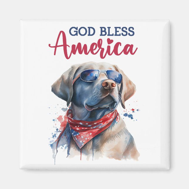 Patriotic Dog-Lab Magnet (Front)