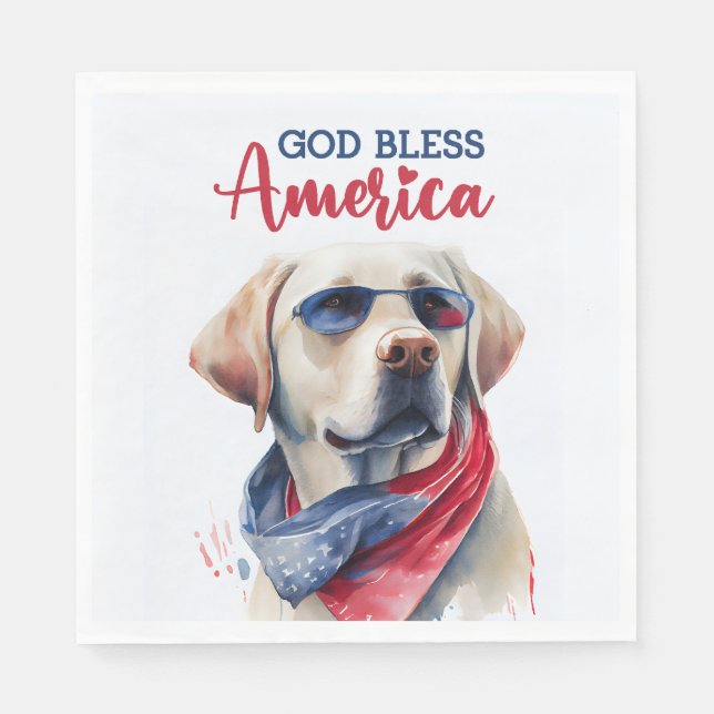 Patriotic Dog-Lab Napkins (Front)