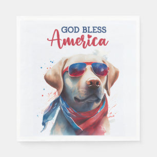 Patriotic Dog-Lab Napkins