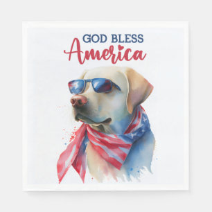 Patriotic Dog-Lab Napkins