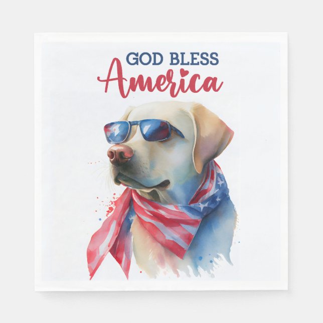 Patriotic Dog-Lab Napkins (Front)
