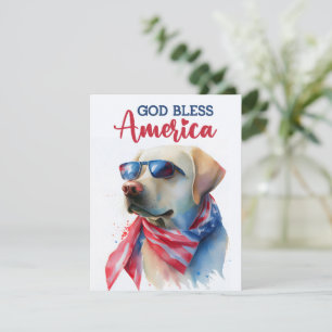 Patriotic Dog-Labrador Retriever 4th of July Card