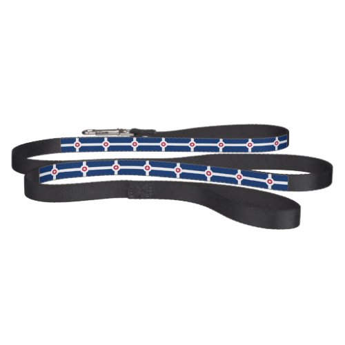 Patriotic dog leash with Flag of Indianapolis