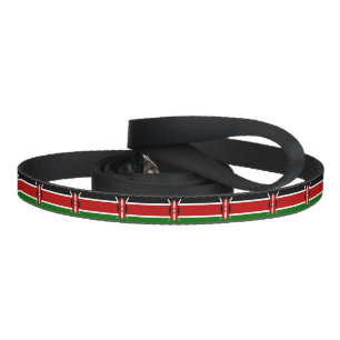 Patriotic dog leash with Flag of Kenya
