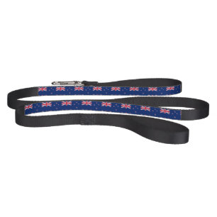 Patriotic dog leash with Flag of New Zealand