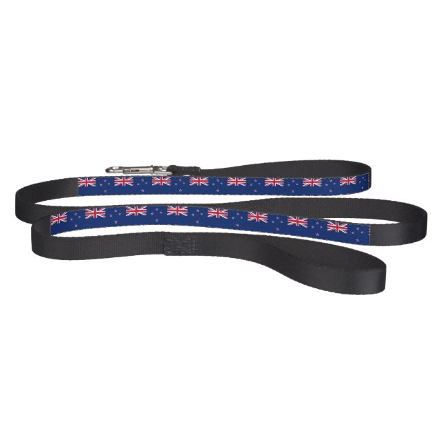 Patriotic dog leash with Flag of New Zealand (Full)