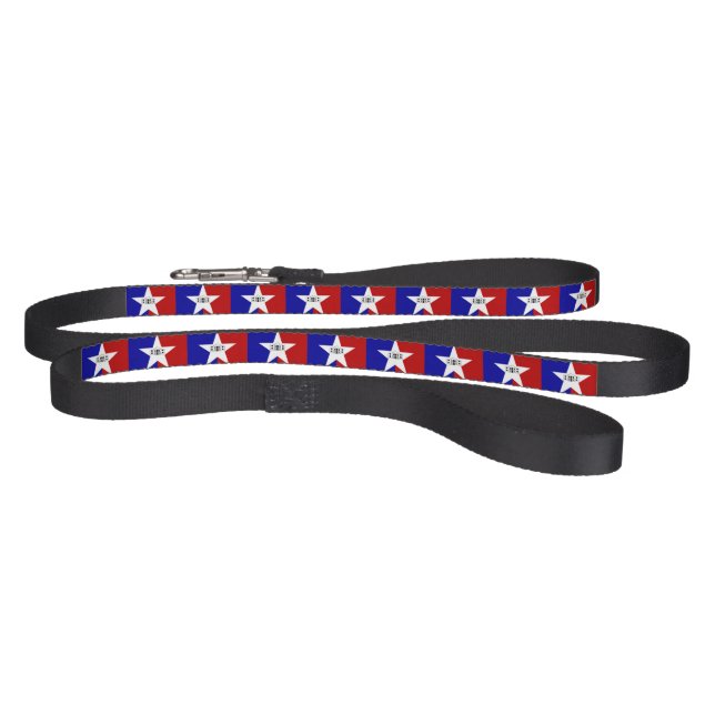 Patriotic dog leash with Flag of San Antonio (Full)