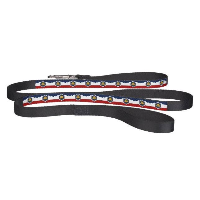 Patriotic dog leash with Flag of Utah, USA (Full)