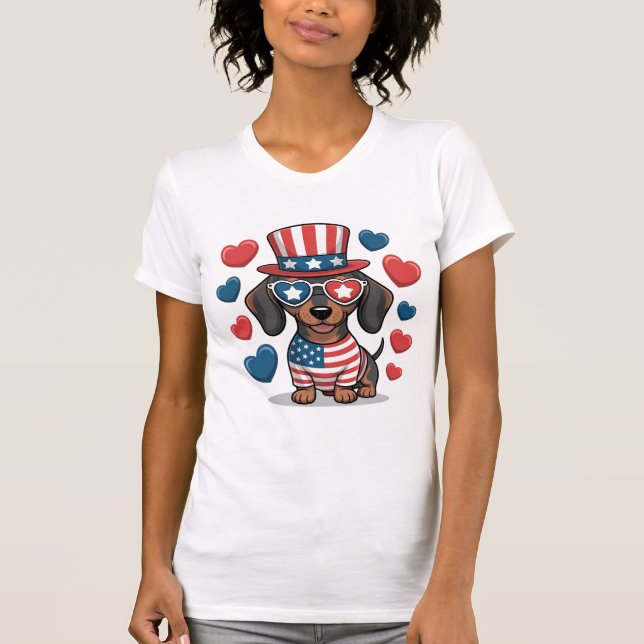 Patriotic Dog Lover USA Shirt (Front)