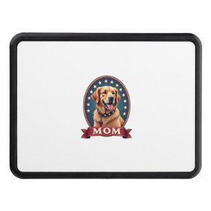 Patriotic Dog Mom Golden Retriever Vintage Tee 4 Hitch Cover
