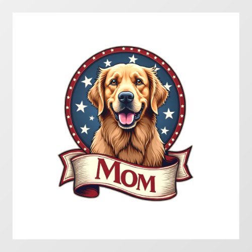 Patriotic Dog Mom Golden Retriever Vintage Tee Floor Decals