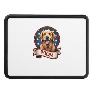Patriotic Dog Mom Golden Retriever Vintage Tee Hitch Cover