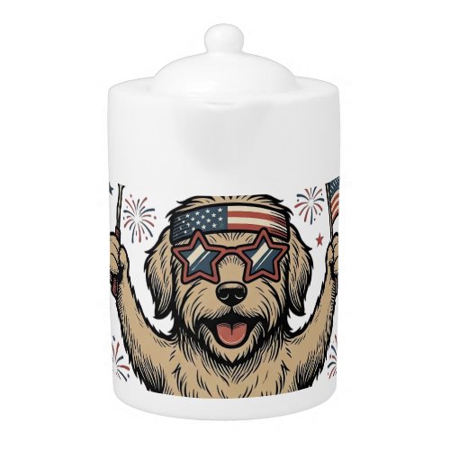 Patriotic Dog Party Like It’s 1776 Vintage Shirt D Teapot