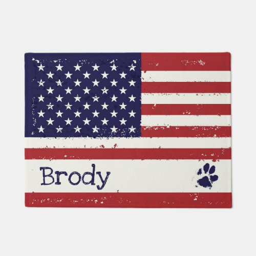 Patriotic Dog Placemat _ USA Flag  American Flag Doormat