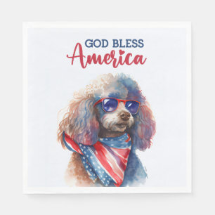 Patriotic Dog-Poodle Napkins
