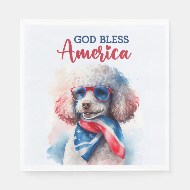 Patriotic Dog-Poodle Napkins (Front)