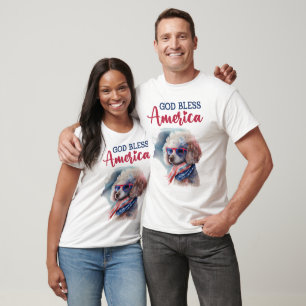 Patriotic Dog-Poodle T-Shirt