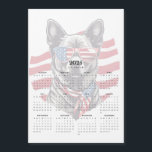 Patriotic Dog Red White Blue 2025 Magnet Calendar<br><div class="desc">2025 Patriotic Dog Calendar – Stars, Stripes, and Cool Vibes. Show off your love for dogs and country with this unique 2025 magnetic calendar! Featuring a subdued illustration of a cool dog decked out in red, white, and blue with sunglasses, this design is perfect for adding a patriotic touch to...</div>