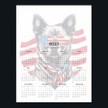 Patriotic Dog Red White Blue Scarf 2025 Calendar Poster<br><div class="desc">2025 Patriotic Dog Calendar – Stars, Stripes, and Cool Vibes. Show off your love for dogs and country with this unique 2025 one-page calendar! Featuring a subdued illustration of a cool dog decked out in red, white, and blue with sunglasses, this design is perfect for adding a patriotic touch to...</div>