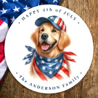 Patriotic Dog Red White Blue USA Flag 4th Of July