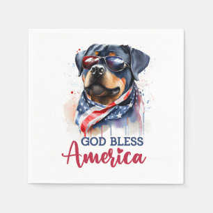 Patriotic Dog-Rottweiler Napkins