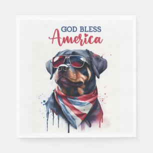 Patriotic Dog-Rottweiler Napkins