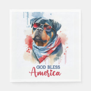 Patriotic Dog-Rottweiler Napkins
