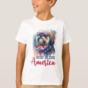 Patriotic Dog-Shih tzu T-Shirt