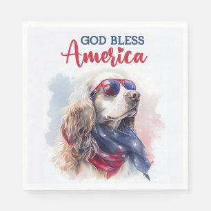 Patriotic Dog-Spaniel Napkins