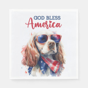 Patriotic Dog-Spaniel Napkins