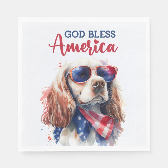 Patriotic Dog-Spaniel Napkins (Front)
