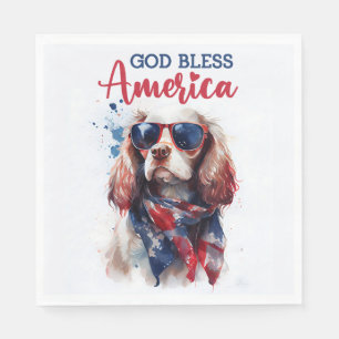 Patriotic Dog-Spaniel Napkins
