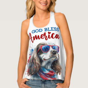 Patriotic Dog-Spaniel Tank Top
