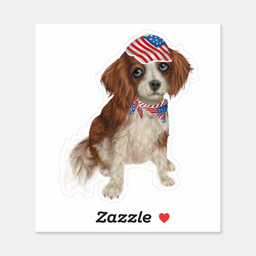 Patriotic Dog Sticker