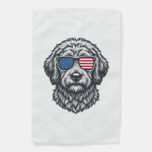 Patriotic Dog Sunglasses Vintage Garden Flag