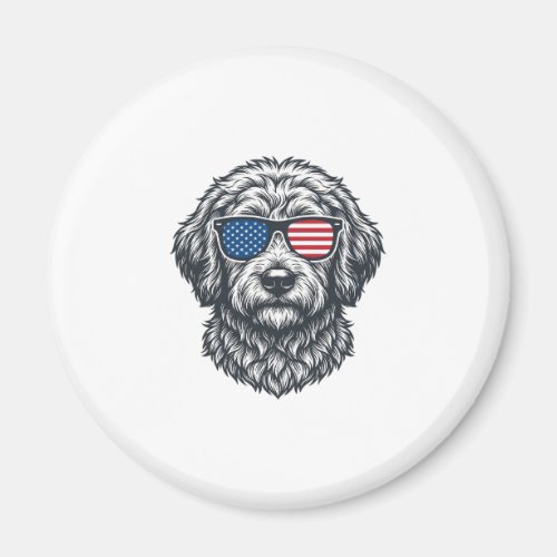 Patriotic Dog Sunglasses Vintage Magnet