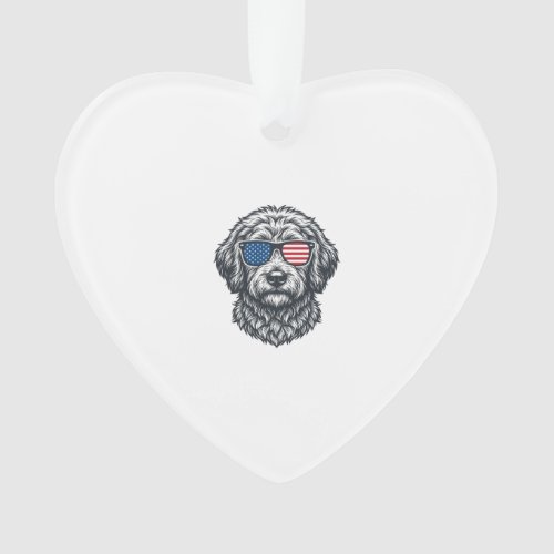 Patriotic Dog Sunglasses Vintage Ornament