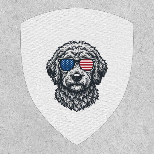 Patriotic Dog Sunglasses Vintage Patch