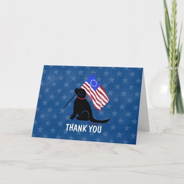 Patriotic Dog Thank You Cards (Front)