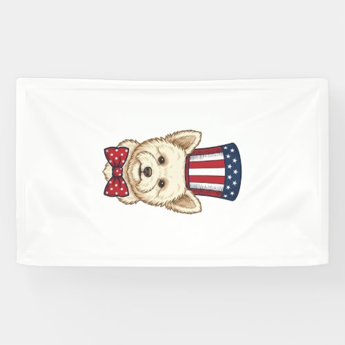 Patriotic Dog Top Hat Vintage Vector Design_1 Banner